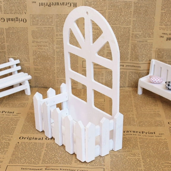 FONDOTIN Wall Simulated Flower Arrangement Flower Pot Hanging Planter Office Size 1 White