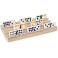 thumbnail image 4 of Wood Domino Racks, Set of 4 Trays for Mexican Train and other Dominoes Games, for Families and Kids Ages 8 and up, 4 of 9