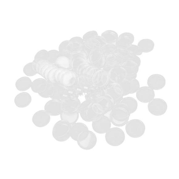 Paquete de 100 cápsulas portamonedas - Junta redonda de plástico transparente para contenedor de monedas 20 mm