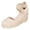 Beige, variant on Espadrilles Wedge Heeled Strappy Dressy Shoes for Women Ladies Summer Fall Beach Stylish Casual Suede Closed Toe Slip on Platform Chunky Heels with Elastic Ankle Strap Beige Size 6.5