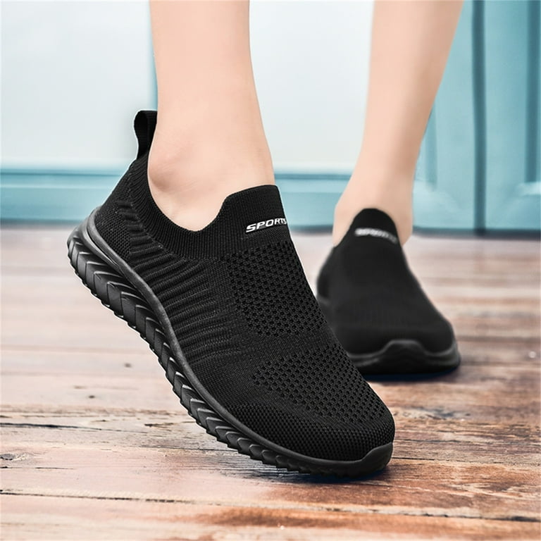 eczipvz Sneakers for Women Women Wedge Shoes Breathable Mesh Sneakers Slip  On Comfort Walking Shoes