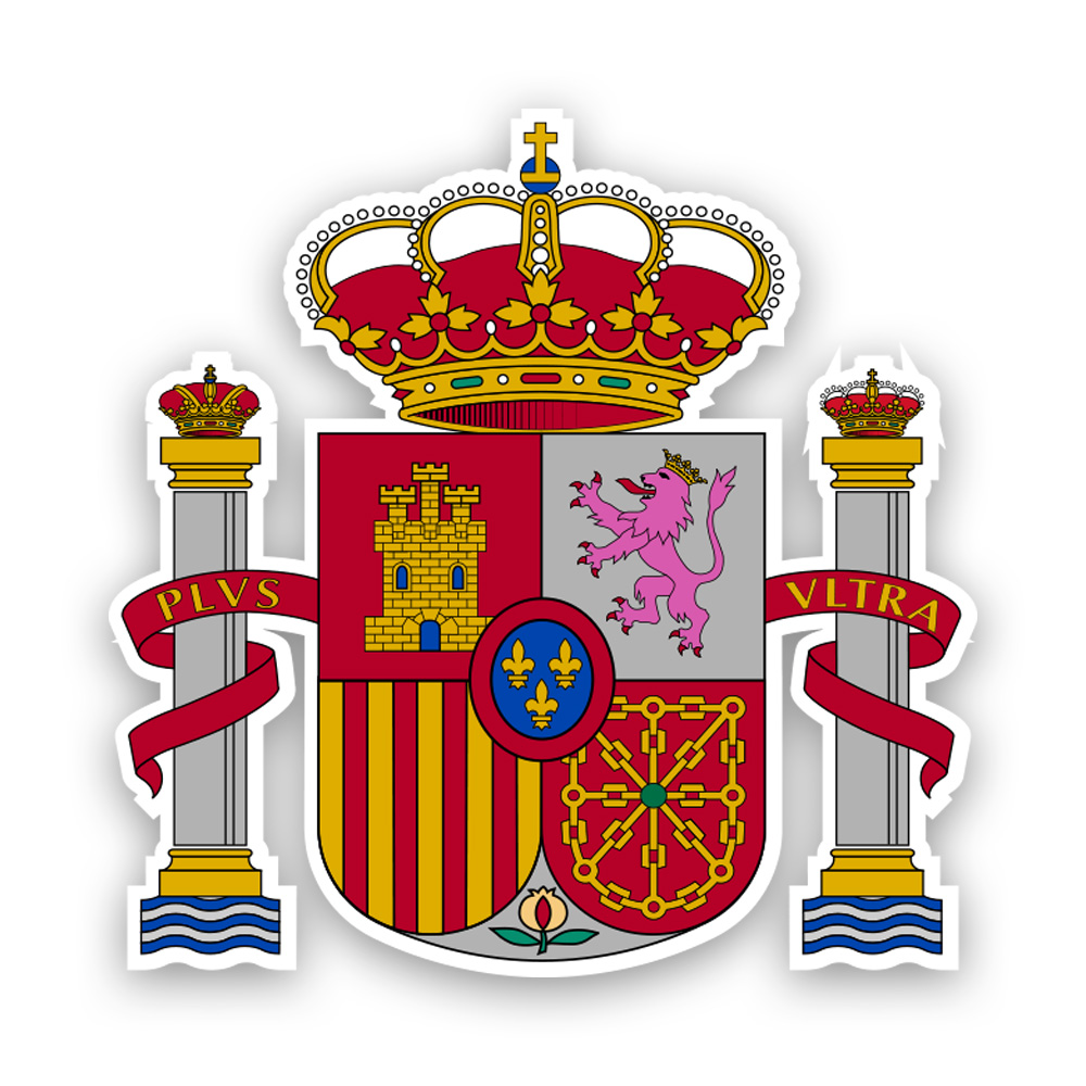 Spanish Coat of Arms Sticker Decal Self Adhesive Vinyl Weatherproof Made in USA spain