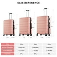 thumbnail image 5 of Beddle 3 Piece Hardshell Luggage Set Hardside Lightweight Suitcase with Spinner Wheels TSA Lock 20in 24in 28in,Pink, 5 of 10