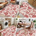 thumbnail image 6 of Farmhouse Red Floral Washable Area Rug 3 x 5 ft Linen Boho Flower Rustic Country , Soft Non Slip Rugs Stain Repellent Indoor Felt Carpet for Living Dining Room Bedroom Home Office, 6 of 9