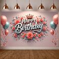 thumbnail image 4 of Pink Theme  Banner Floral Design Birthday Celebration Display Royal Crown Shiny Lettering Princess Birthday Backdrop for Birthday Party Princess Celebration Girls' Birthday, 4 of 8