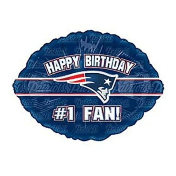 18" NEW ENGLAND PATRIOTS Happy Birthday #1 Fan Football Balloon  Party Supplies Decorations Foil Mylar Balloon
