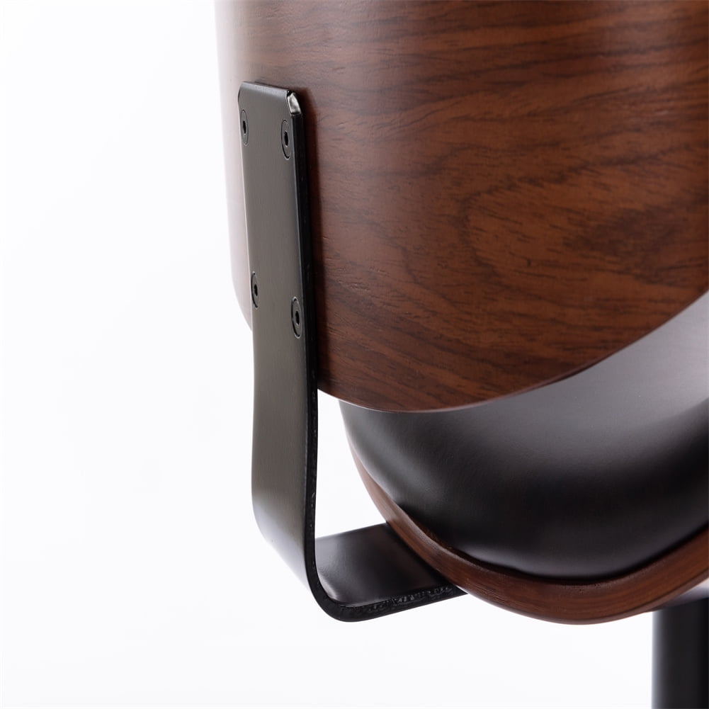 Kepooman Modern Adjustable Height Leather Bar Stools Set of 1 Piece, Swivel Barstool Chairs with Back, Pub Kitchen Counter Height, Black & Walnut Kepooman Modern Adjustable Height Leather Bar Stools Set of 1 Piece, Swivel Barstool Chairs with Back, Pub Kitchen Counter Height, Black & Walnut
