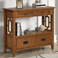 Farmhouse Entryway Table, 36inch Console Table with 4 Drawers and 1 Storage Shelf, Wooden Sofa ...