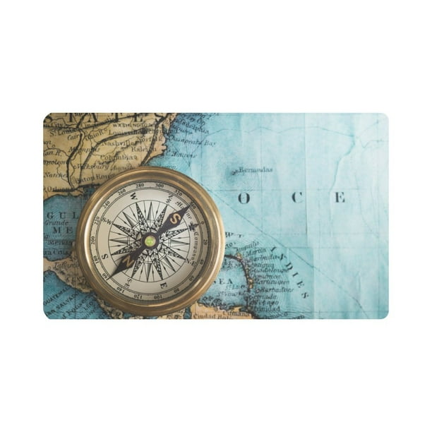 Mkhert Nautical Compass Vintage World, Nautical Compass Rug