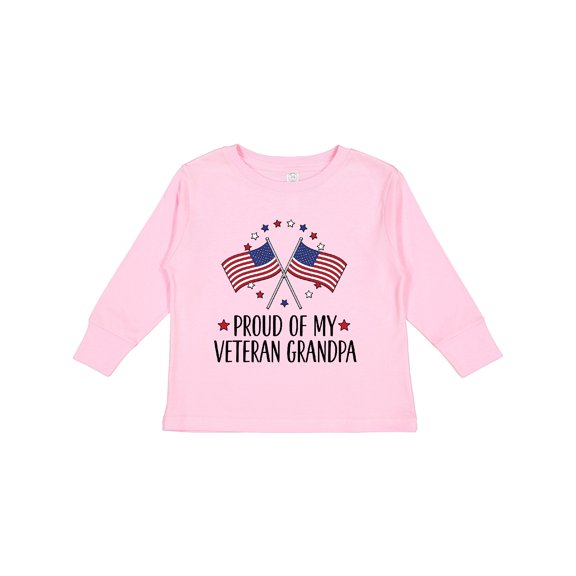 Inktastic Military Proud of Veteran Grandpa Boys or Girls Long Sleeve Toddler T-Shirt