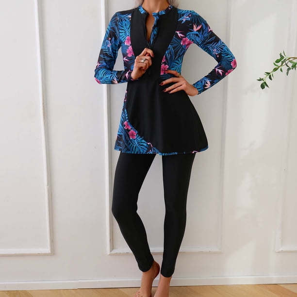 Traje de baño de dos piezas con estampado de moda y cintura alta conservador para mujer. Traje de baño de dos piezas para mujer. Trajes de baño tankini para mujer. Trajes de baño de 2 piezas para muje
