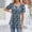 Dark Blue, variant on Womens T Shirts, Women's Round Neck Floral Top for Women - Loose Short Sleeve T Shirt in Solid Color Everyday Silver L