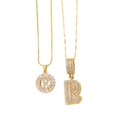thumbnail image 1 of Collier Pendentif 26 Lettres Complet Ensemble de Lettres Rondes en Cuivre pour Femmes 2 Pcs, 1 of 6