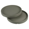 thumbnail image 1 of Unique Bargains 6' Ceramic Round Planter Saucer Flower Pot Drip Tray Coaster, Dark Gray 2 Pack, 1 of 5