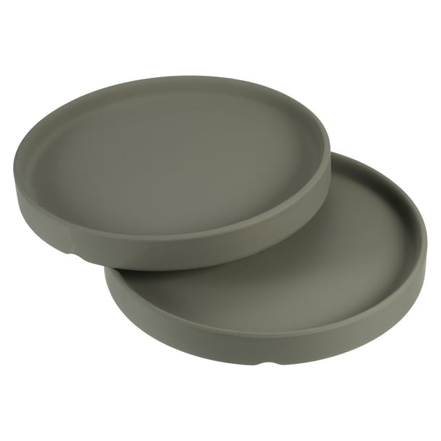 Unique Bargains 6' Ceramic Round Planter Saucer Flower Pot Drip Tray Coaster, Dark Gray 2 Pack