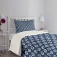thumbnail image 5 of Ambesonne Navy Blue Quilted Bedspread Set 2 Pcs, Daisy Like Flowers, Twin Size, Navy Blue and White, 5 of 6