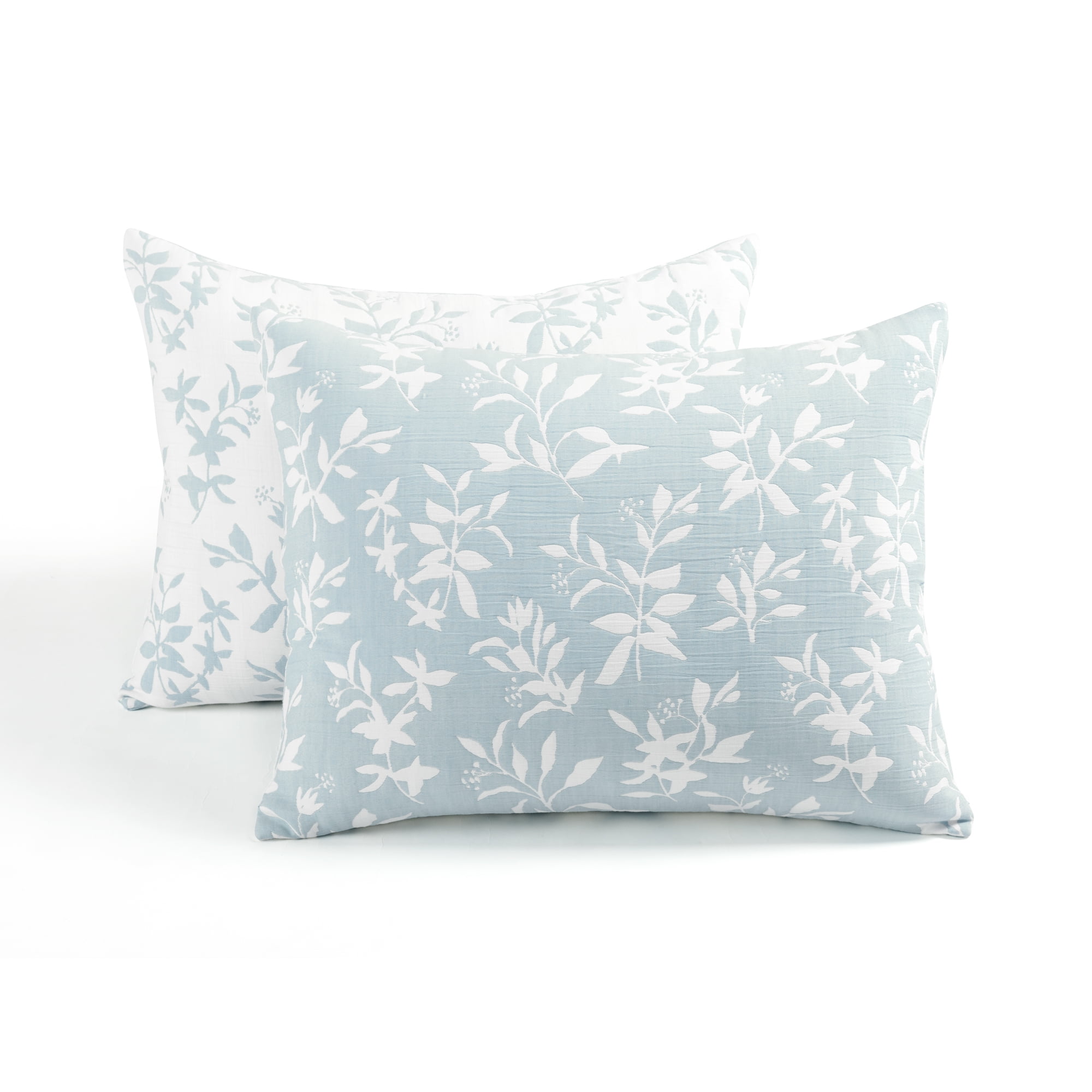 Lush Decor Floral Jacquard Reversible Soft Matelasse Quilt Set, 3 Piece Set, Full/ Queen, Blue - Floral Bedding Set - Spring Decor - Queen Bedding - Cottage & Modern Farmhouse Decor