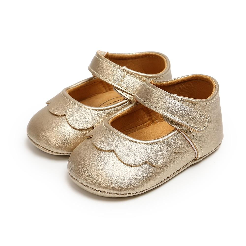 Baby Girl Pu Leather Toddler Infant Soft Sole Flats Shoes First Walking Sneakers 