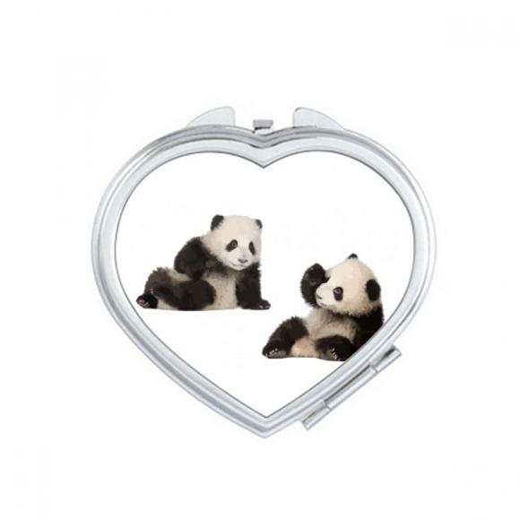 Playing Partner Panda Accompanied Mirror Travel Magnification Portable Handheld Pocket Makeup