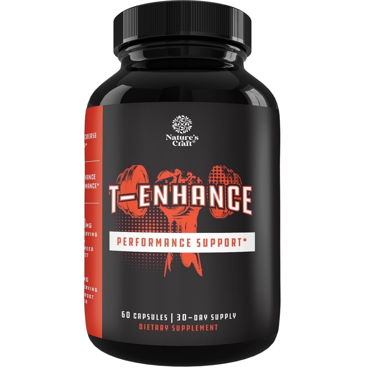 Natures Craft T-Enhance Testosterone Booster Supplement Performance Enhancer for Men, 60 Capsules