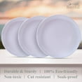thumbnail image 5 of Modern Design Disposable Plastic Dinner Plates for Party (10 PC) Heavy Duty Disposable Dinner Set 10.25”, Fine China Look Plastic Dishes, Great for Baby Showers, Weddings, Birthdays, and Events, White, 5 of 5
