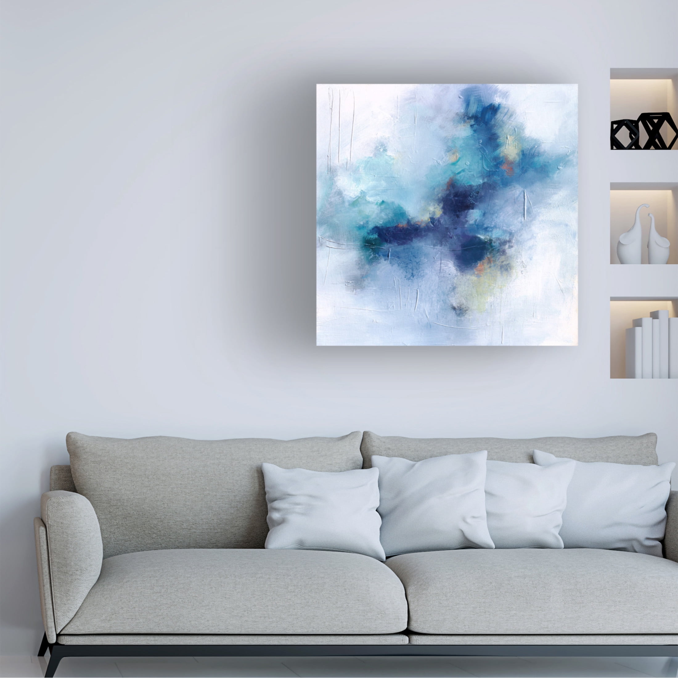 Canvas Wall Art - Karen Hale 'Blue Fusion 3' Wall Art for Living Room, Bedroom, or Office Décor by Trademark Fine Art - 24 x 24 Inches