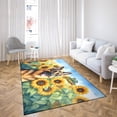 thumbnail image 4 of German Shepherd Hello Summer Sunshine Sunflowers Spring Retro Vintage Indoor Rug Alsatian Dog Lover Gifts Carpet Living Bed Room Sofa Home Decor - 00008, 4 of 5