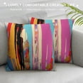 thumbnail image 3 of JEUXUS Abstract Multicolored Expressionist Work of Art Vibrant Rainbow Throw Pillow Cover  Modern Cushion Square Pillowcase for Sofa Bed Car Home Decorative, 3 of 5