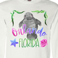 thumbnail image 4 of Inktastic Orlando Florida Cute Swimming Manatee Long Sleeve T-Shirt, 4 of 5