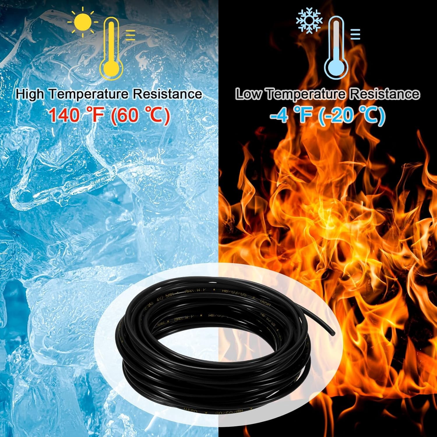 MKEUDQ-Pneumatic Tubing Pipe, 2.5mm(ID) x4mm(OD) PU Polyurethane Air Compressor Hose for Air Compressor Fitting/Gas/Fluid Transfer, Air Hose Line Tube [10M/32.8ft, Black]