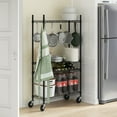 thumbnail image 2 of Furinno Wayar 4-Tier Metal Storage Shelf Rack Cart with Casters, 36 x 14 x 58, Black, 2 of 5