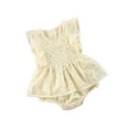 thumbnail image 6 of Franhais Newborn Baby Girls Summer Romper, Infant Solid Color Ruffle Sleeveless Jumpsuit with Lace, 6 of 8
