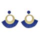 thumbnail image 4 of Tassel Thread Dangle Sequins Disc Earrings Boho Ethnic Earrings Red----Blue--Product code 60573 Blue, 4 of 5