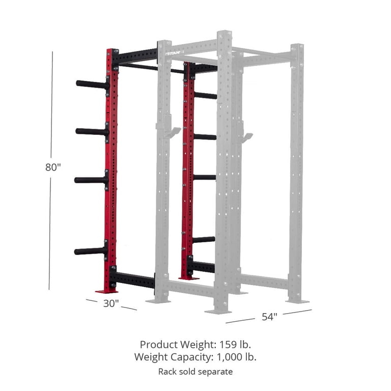 Kit D'extension Titan Fitness X-3 Series 80 Rack électrique Boulonné Rouge - Profondeur 24"