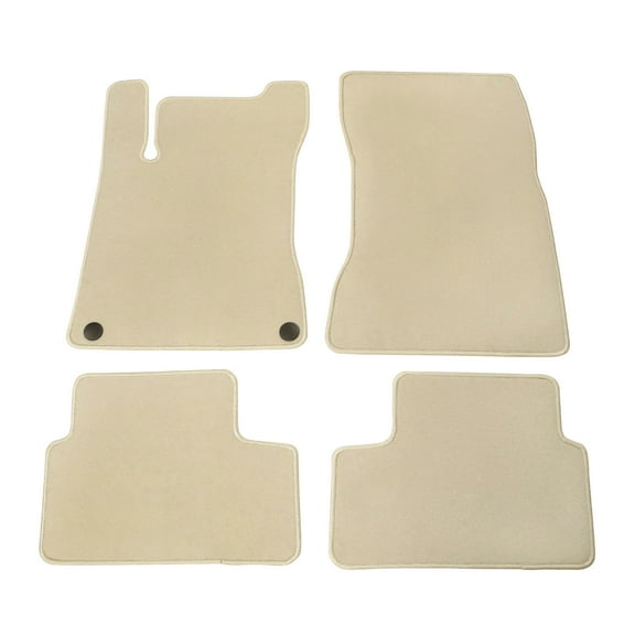 Ikon Motorsports Floor Mats Compatible With 2020-2025 Mercedes-Benz C118 CLA-Class, Beige Nylon Car Auto Front Rear Carpets Liner 4PC Set Protector