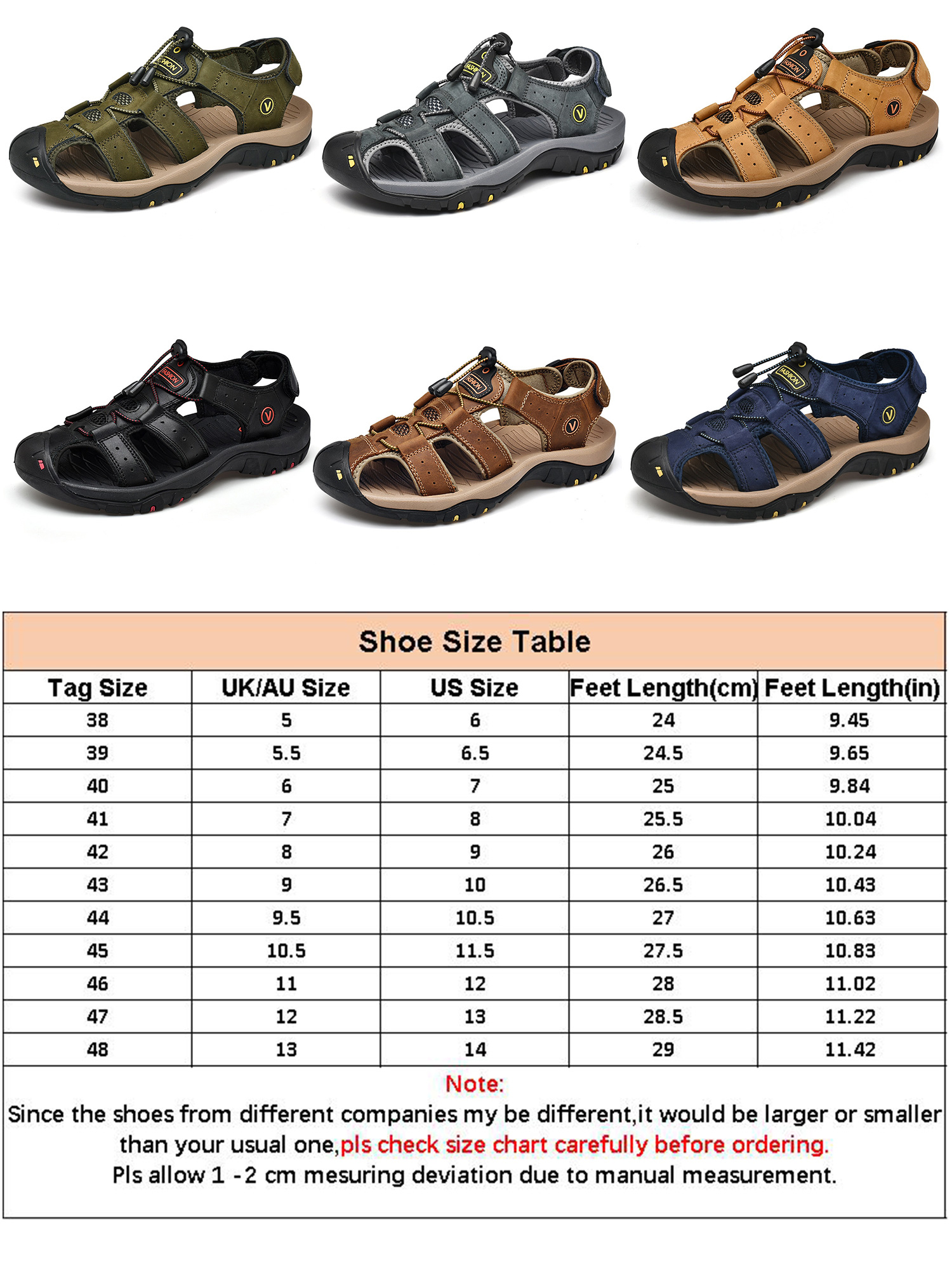 Lacyhop Fisherman Beach Sandals for Men Comfortable Closed Toe Flat Sandal for Athletic Walking - image 2 of 5