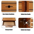thumbnail image 3 of Freestanding 5 Tier Shoe Rack Organizer Cabinet, 2 Doors Bamboo Shoe Storage Cabinet Entryway Shoe Storage Organizer Rack with 1 Drawer for Bedroom,Entryway, Hallway,26 * 13.2 * 40, 3 of 7
