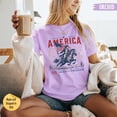 thumbnail image 3 of VibeNest Studio Unisex 1776 American Patriot Horse Flag 250 Years of Freedom Western Garment Dyed Graphic T-Shirt, 3 of 8