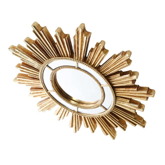 Misright Fashionable Golden Sunbursts Wall Hanging Mirror for Modern Homes Decoration