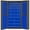 Blue, variant on 14 Gauge Deep Door Style Lockable Bin Cabinet with 132 Blue Hook on Bins, Gray - 36 x 24 x 72 in.