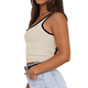 thumbnail image 3 of Camiseta de Tirantes Finos Ajustada con Cuello Cuadrado Acanalado de Verano para Mujer, Color Albaricoque M, 3 of 10