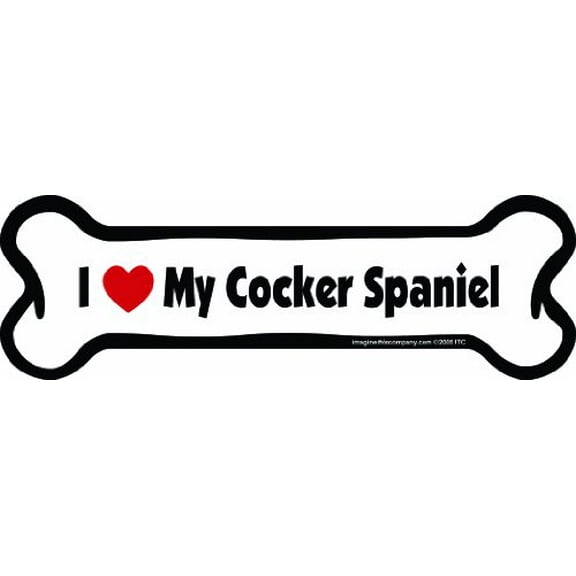 Imagine This Bone Car Magnet, I Love My Cocker Spaniel, 2-Inch by 7-Inch