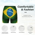 thumbnail image 3 of Mens Swim Trunks Brazilian Flag Quick Dry Board Shorts with Compression Liner, 3 of 6