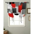thumbnail image 2 of Geometric Red Black Gray Solid Abstract Window Curtain for Living Room Bedroom Balcony Cafe Kitchen Tie-up Curtain, 2 of 5