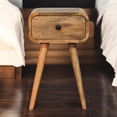 thumbnail image 4 of Classic Bedroom Nightstand With 1 Drawer In Oak-ish Tone And Solid Wood Brown Compact Design Oak Finish For, 4 of 6