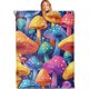 thumbnail image 1 of Encantadora manta con forma de hongo: manta de franela decorativa suave, acogedora y liviana, ideal para sofá, oficina y viajes: suave, mullida y cálida para mujeres y niñas, 60 × 50 pulgadas, 1 of 6