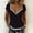 Black, variant on Women's Summer V-Neck Lace Edge Slim T-Shirt, Solid Minimalist Lightweight Breathable Short Sleeve Top Gray XL
