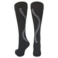 thumbnail image 1 of MadSportsStuff Softball Socks with Stitches Over the Calf (Black/White, Large), 1 of 2