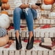 thumbnail image 5 of NECHOLOGY Botas Mujer Adulto Femenino Zapatos Botines mujer Tobille Boots Boots Femenino Fahsion Booties Heel apilado Botas Botas de mujer (Black, 10.5), 5 of 6
