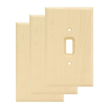 Franklin Brass Wood Square Single Switch Wall Plate, 3pk